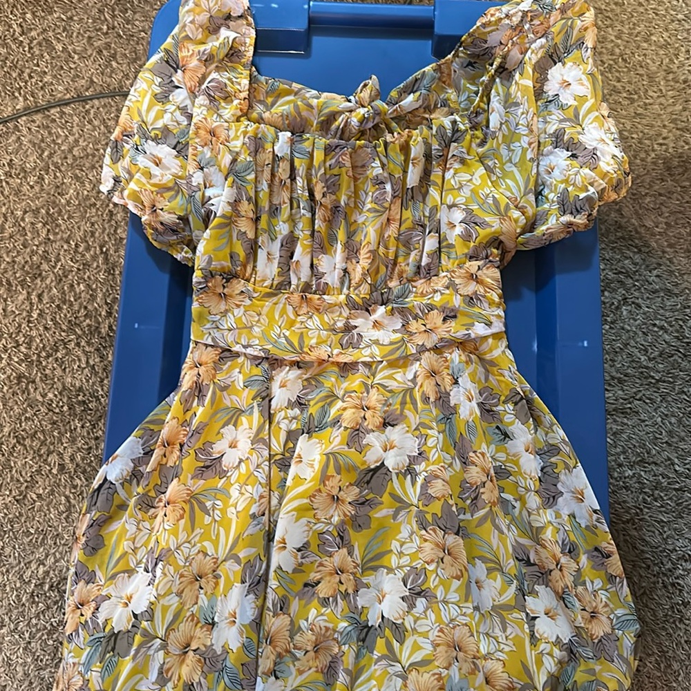 Yellow floral dress